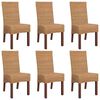 vidaXL Chaises à manger lot de 6 marron rotin naturel