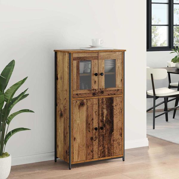vidaXL Haut Armoire Bois Ancien 62 x 32 x 106,5 cm Bois d'ing&eacute;nierie