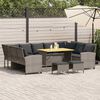 vidaXL Salon de jardin 4 pcs avec coussins gris r&eacute;sine tress&eacute;e