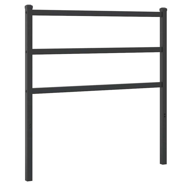 vidaXL T&ecirc;te de lit m&eacute;tal noir 90 cm