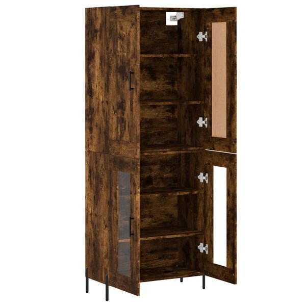 vidaXL Buffet haut Ch&ecirc;ne fum&eacute; 69,5x34x180 cm Bois d'ing&eacute;nierie