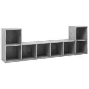 vidaXL Meubles TV 4 pcs Gris b&eacute;ton 72x35x36,5 cm Bois d'ing&eacute;nierie