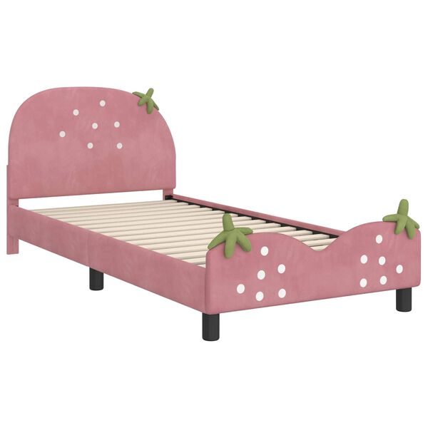 vidaXL Cadre de lit pour enfants avec tête de lit Rose 80 x 200 cm
