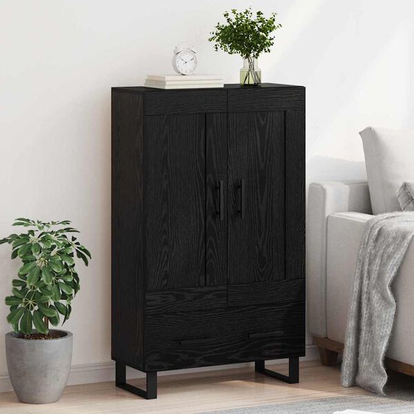 vidaXL Haut Armoire Ch&ecirc;ne noir 69,5 x 31 x 115 cm Bois d'ing&eacute;nierie