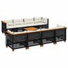 vidaXL Salon de jardin 9 pcs avec coussins noir r&eacute;sine tress&eacute;e