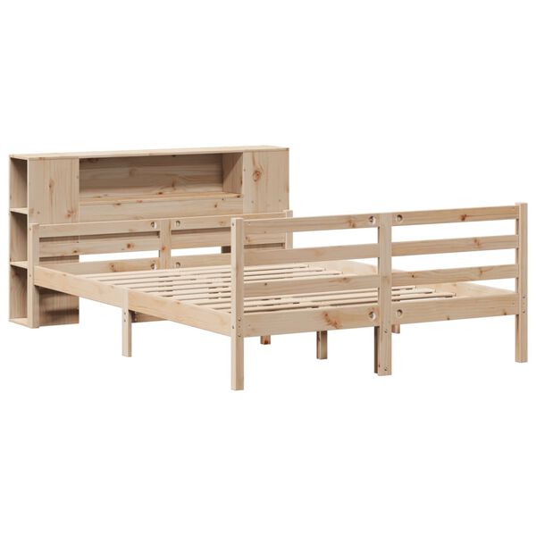 vidaXL Lit biblioth&egrave;que sans matelas 140x200 cm bois massif de pin