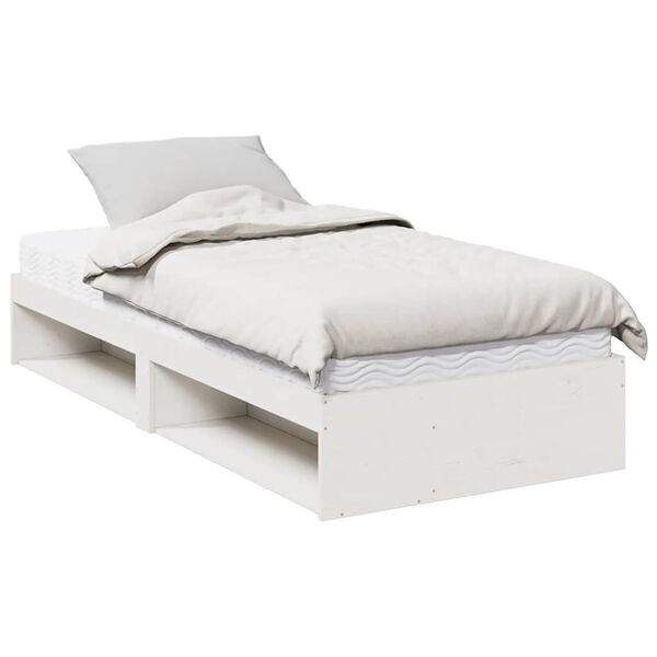 vidaXL Lit de jour avec matelas blanc 90x190 cm bois de pin massif