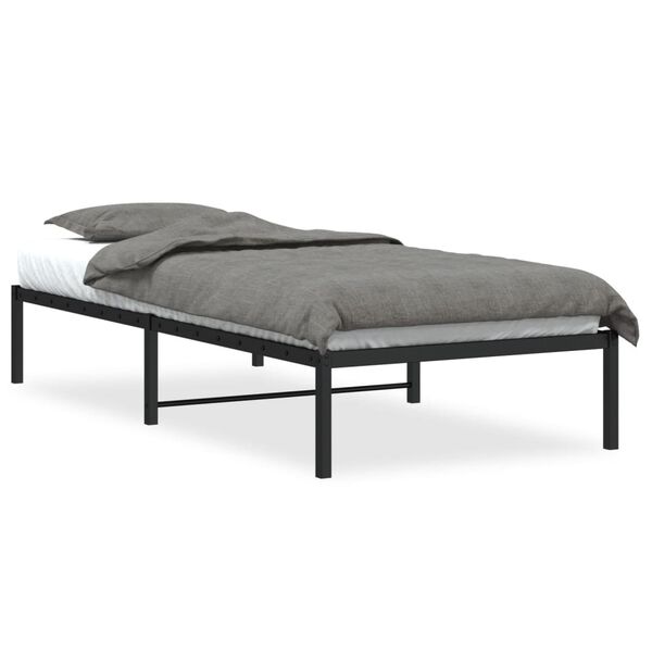 vidaXL Cadre de lit métal sans matelas noir 90x200 cm