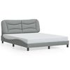 vidaXL Cadre de lit avec LED sans matelas Hvar gris clair 160x200 cm tissu