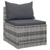vidaXL Salon de jardin 4 pcs avec coussins gris résine tressée
