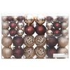 vidaXL Boules de No&euml;l 100 pcs champagne et marron 3 / 4 / 6 cm