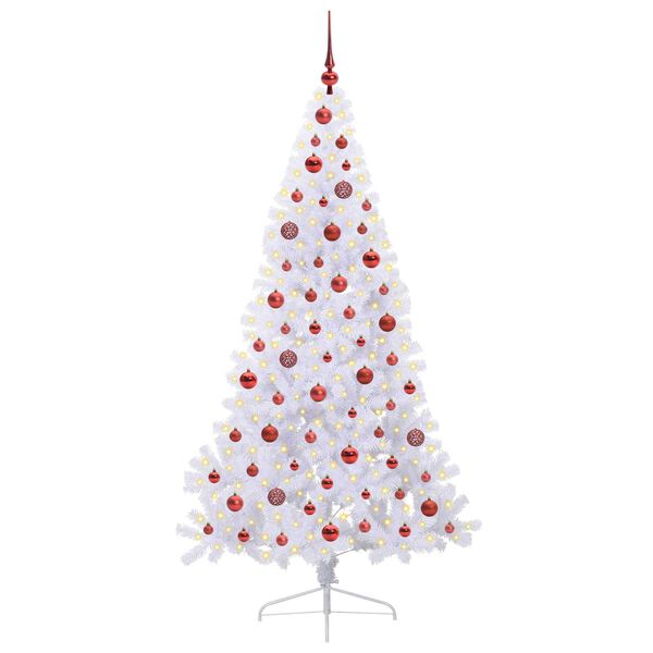 vidaXL Sapin de No&euml;l artificiel avec 300 LED Blanc 180 cm PVC et Acier