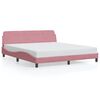 VidaXL Cadre de lit avec t&ecirc;te de lit Dover rose 180x200cm velours