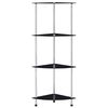 vidaXL &Eacute;tag&egrave;re 4 niveaux Noir 30x30x100 cm Verre tremp&eacute;