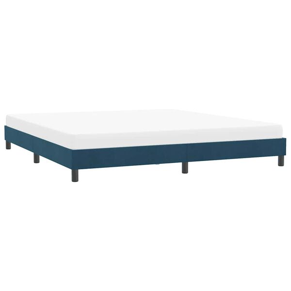 vidaXL Cadre de lit sans matelas bleu fonc&eacute; 180x210 cm velours