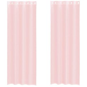vidaXL Rideaux en voile avec &oelig;illets 2 pcs rose clair 140x300 cm