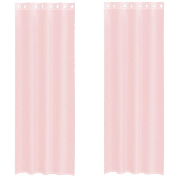 vidaXL Rideaux en voile avec &oelig;illets 2 pcs rose clair 140x300 cm