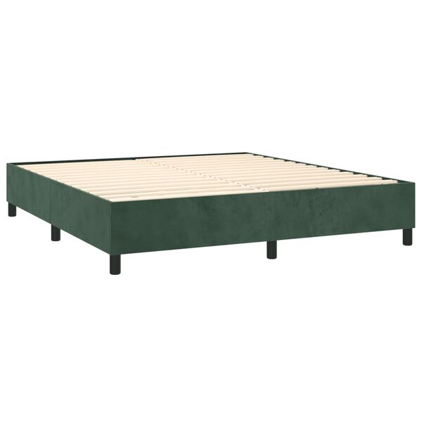 vidaXL Sommier &agrave; lattes de lit et matelas Vert fonc&eacute; 180x200cm Velours