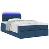 vidaXL Lit ottoman avec matelas et LED Bleu 120x200 cm Tissu