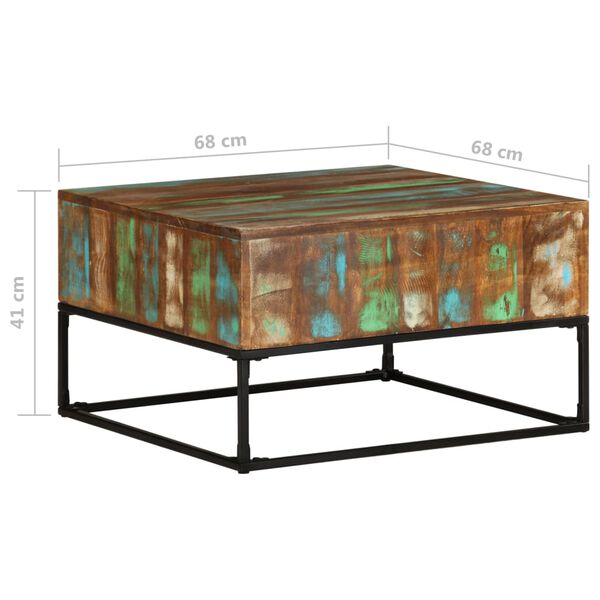 vidaXL Table basse 68x68x41 cm Bois de r&eacute;cup&eacute;ration solide