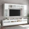 vidaXL Meubles TV muraux avec lumi&egrave;res LED 2 pcs blanc 60x30x40 cm