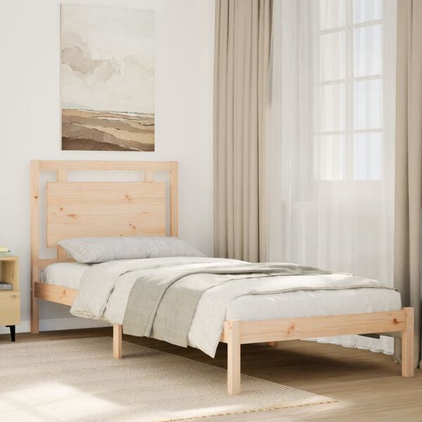 vidaXL Cadre de lit extra long sans matelas 100x220 cm bois massif