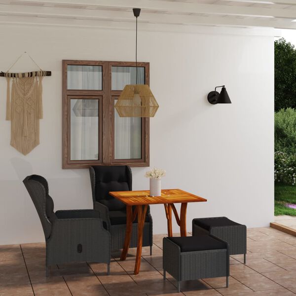 vidaXL Ensemble &agrave; manger de jardin 5 pcs Gris clair