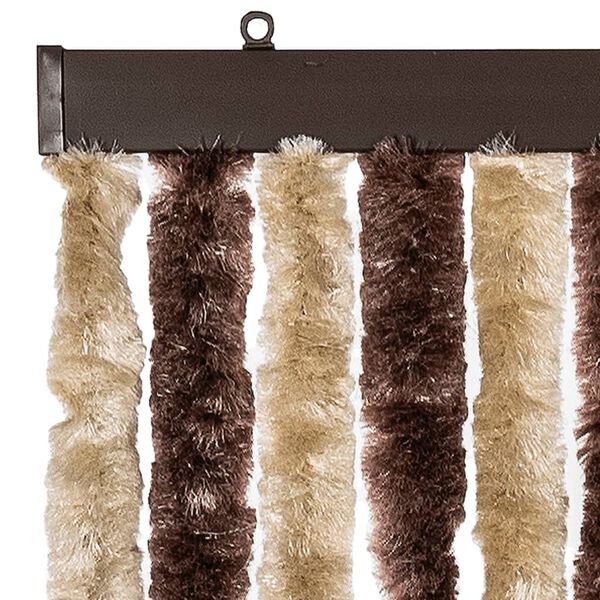 vidaXL Rideau anti-mouches beige et marron clair 100x230 cm chenille