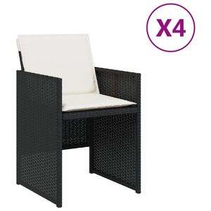 vidaXL Chaises de jardin lot de 4 avec coussins noir r&eacute;sine tress&eacute;e