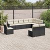 vidaXL Salon de jardin 10 pcs avec coussins noir r&eacute;sine tress&eacute;e