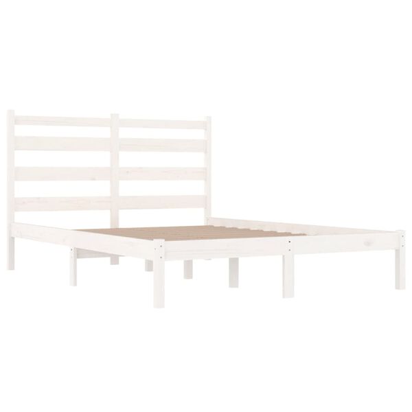 vidaXL Cadre de lit sans matelas blanc bois massif 120x200 cm