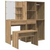 vidaXL Ensemble de coiffeuse avec LED ch&ecirc;ne artisanal bois ing&eacute;nierie