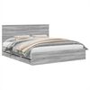 vidaXL Cadre de lit Gris Sonoma 200 x 200 cm Bois Ing&eacute;nierie