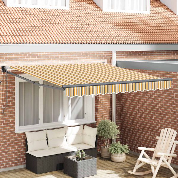 vidaXL Auvent R&eacute;tractable Multicolore 350 x 250 cm
