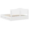 vidaXL Cadre de lit avec tiroir Blanc 180 x 200 cm Bois Ing&eacute;nierie