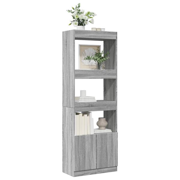 vidaXL Buffet haut 63x33x180 cm sonoma gris bois d'ing&eacute;nierie