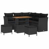 vidaXL Ensemble de canap&eacute; de jardin 8 pc Noir polyrotin