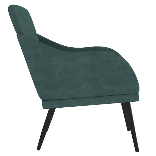 vidaXL Fauteuil Vert foncé 63x76x80 cm Velours