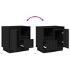 vidaXL Cabinet de chevet 2 pcs Ch&ecirc;ne noir 50 x 34,5 x 50 cm.