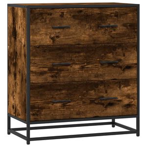 vidaXL Buffet ch&ecirc;ne fum&eacute; 68x35x76 cm bois d'ing&eacute;nierie et m&eacute;tal