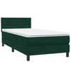 vidaXL Sommier &agrave; lattes de lit et matelas vert fonc&eacute; 100x210cm velours