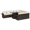 vidaXL Salon de jardin et coussins 11 pcs marron r&eacute;sine tress&eacute;e