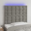 vidaXL T&ecirc;te de lit &agrave; LED Gris clair 100x5x118/128 cm Velours