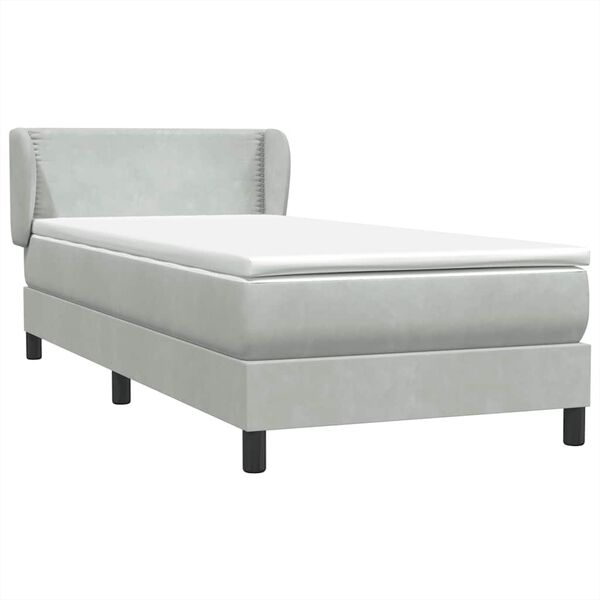 vidaXL Sommier &agrave; lattes de lit et matelas gris clair 80x220 cm velours