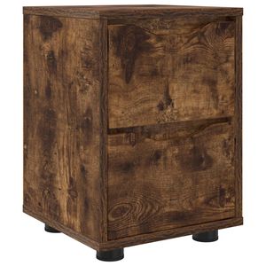 vidaXL Table de chevet Ch&ecirc;ne fum&eacute; 30,5 x 30 x 43 cm Bois d'ing&eacute;nierie