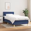vidaXL Sommier &agrave; lattes de lit avec matelas Bleu 90x190 cm Tissu