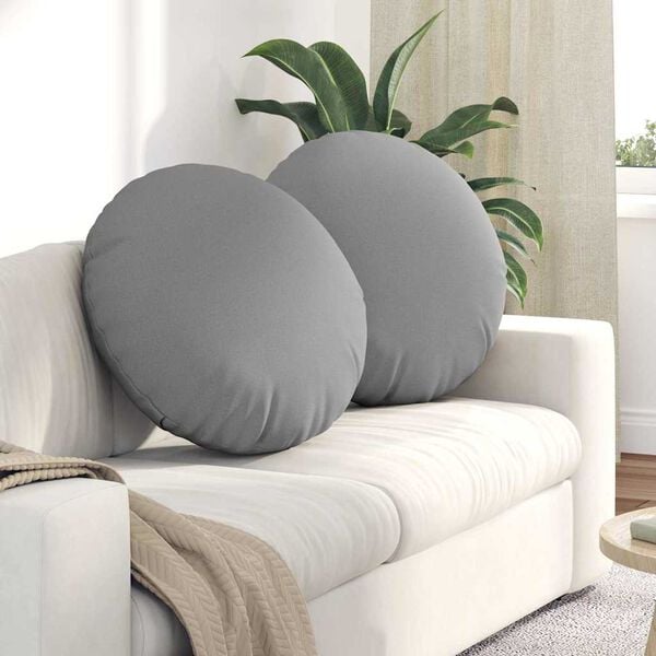 vidaXL Coussins de si&egrave;ge 2 pcs Gris nuage &Oslash;80 x 29 cm tissu