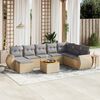 vidaXL Salon de jardin avec coussins 9 pcs beige r&eacute;sine tress&eacute;e