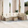 vidaXL Salon de jardin avec coussins 9 pcs beige r&eacute;sine tress&eacute;e