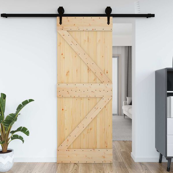 vidaXL Porte NARVIK Naturel 95 x 210 cm Bois de pin massif